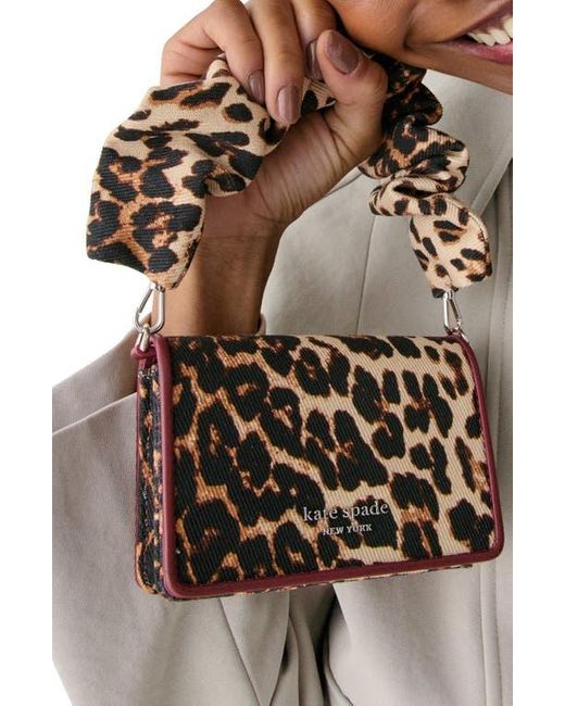Kate Spade Brown Natasha Downtown Leopard Fabric Top Handle Bag