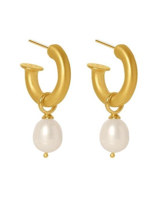 Dean Davidson Metallic Siena Baroque Freshwater Pearl Drop Hoop Earrings