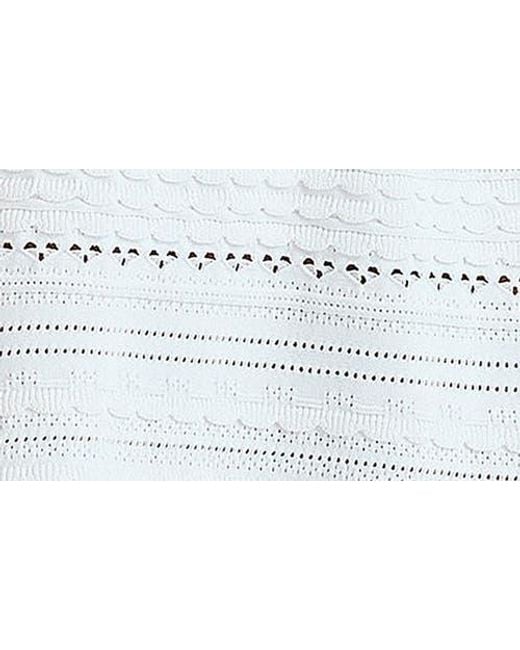House Of Cb White Serafina Mixed Stitch Cocktail Mini Halter Dress