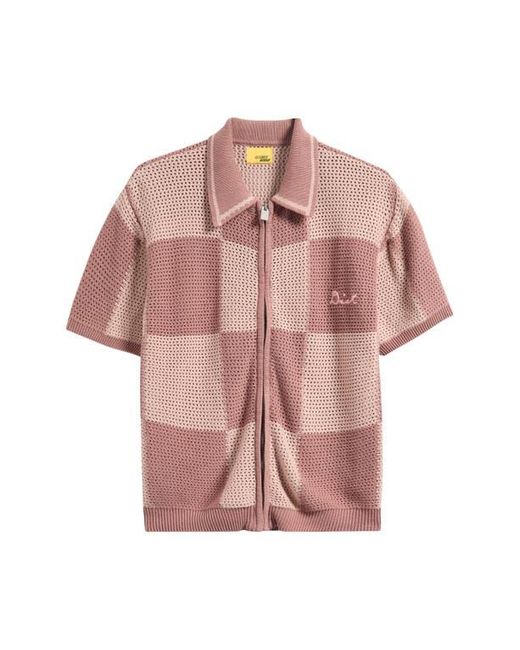 DIET STARTS MONDAY Pink Checker Cotton Button-Up Shirt for men