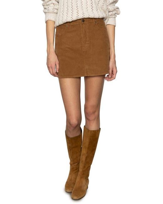 Sanctuary Brown Briar Stretch Cotton Corduroy Miniskirt