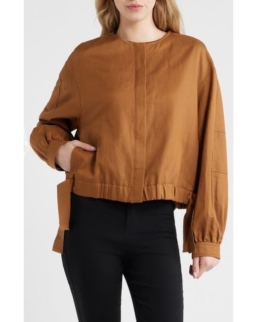 Mango Brown Mojito Tie Hem Jacket