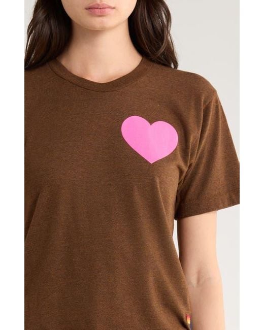 Aviator Nation Brown Heart Boyfriend T-Shirt