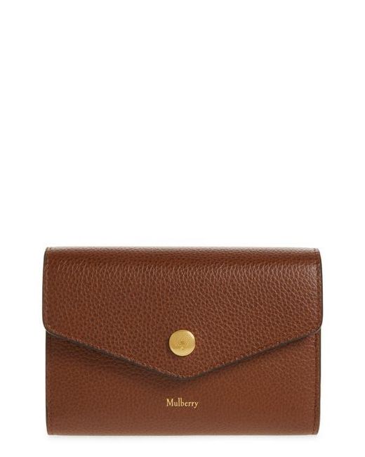 Mulberry Brown Press Stud Wallet Oak