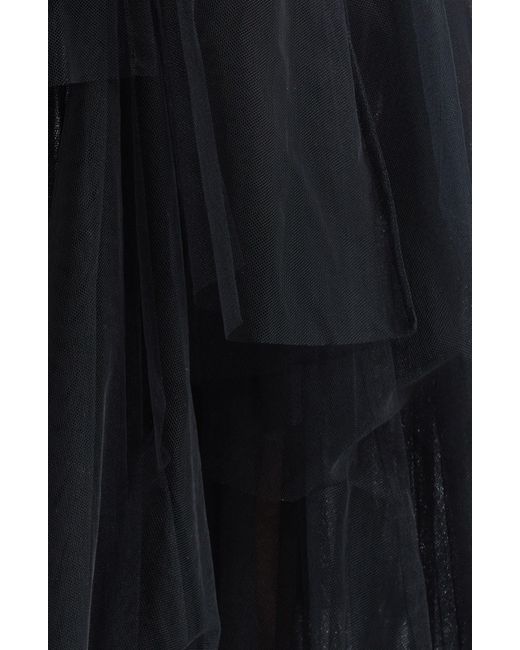 Noir Kei Ninomiya Black Sheer Tiered Tulle Shift Dress
