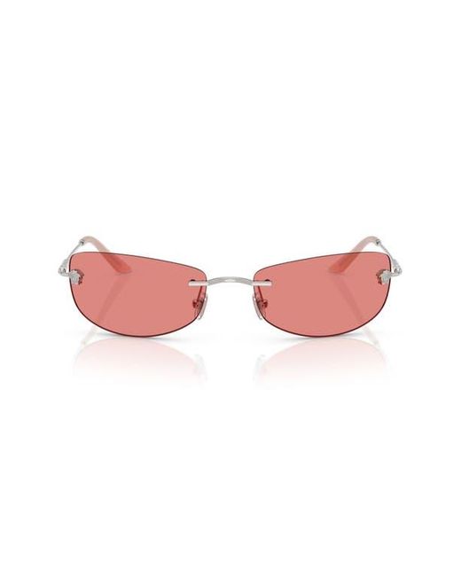 Versace Pink 60Mm Rectangular Sunglasses for men