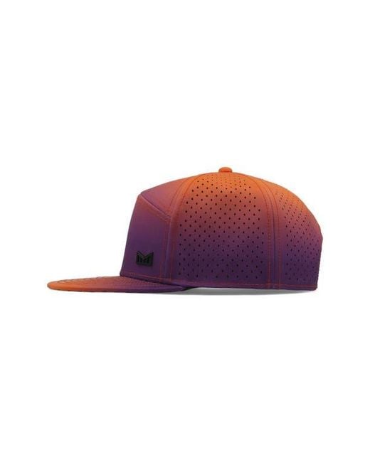 Melin Red Trenches Waves Hydro Snapback Cap for men