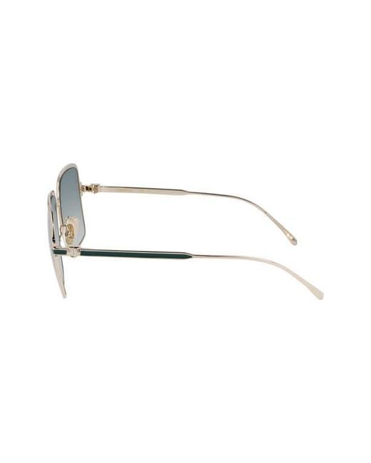 Ferragamo Green Gancini 57Mm Modified Rectangular Sunglasses