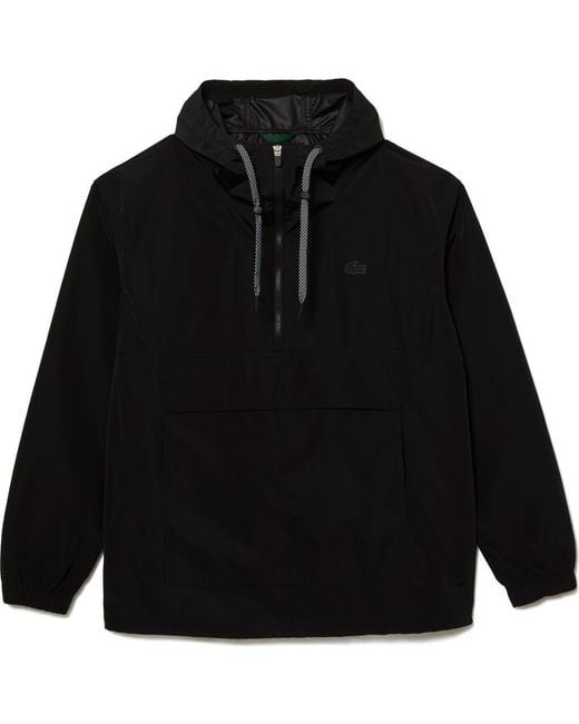 Lacoste Black Half Zip Pullover for men
