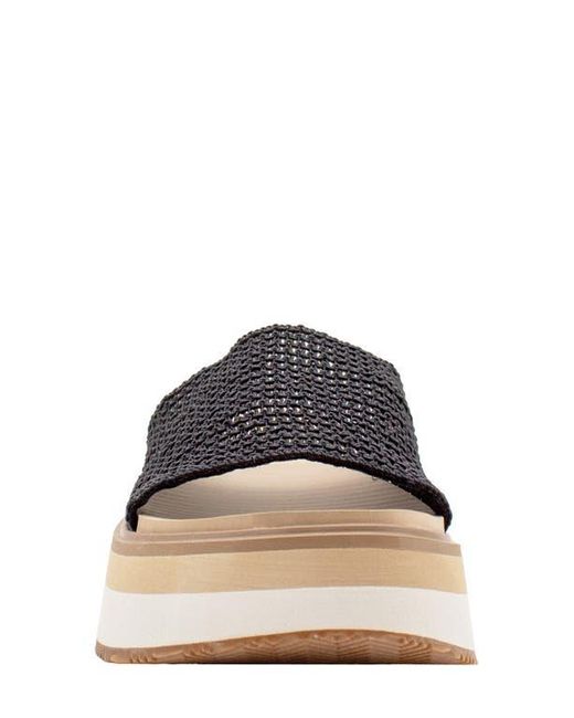 Volatile Black Portobello Platform Wedge Sandal