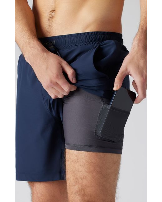 Rhone Blue Pursuit 7-inch Lined Training Shorts for men