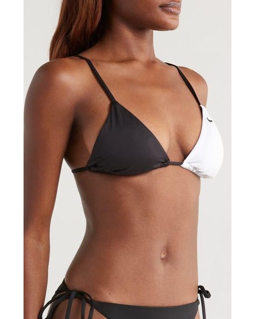 Nike White Colorblock Triangle Bikini Top