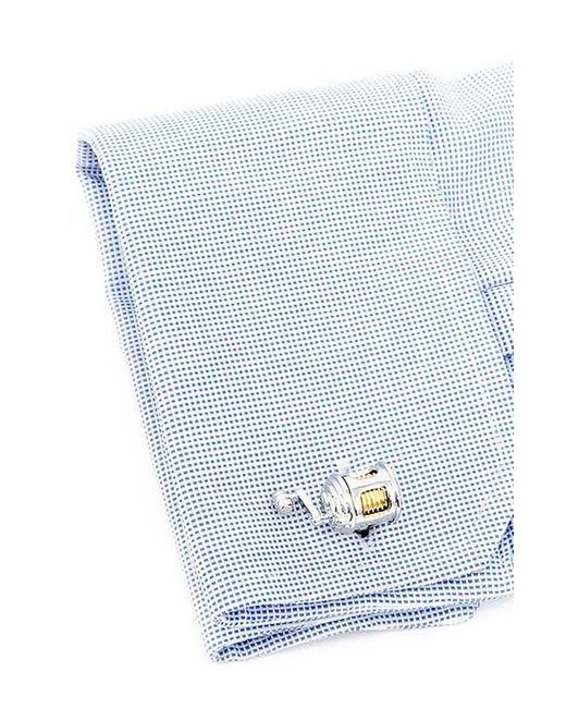 Cufflinks Inc. Metallic Fishing Reel Cuff Links for men