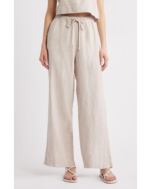 Rails White Emmie Linen Drawstring Pants