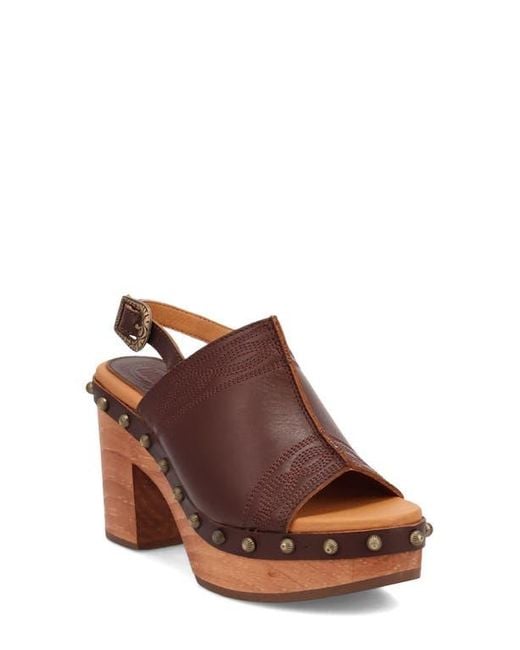 Dingo Brown Clover Slingback Platform Sandal
