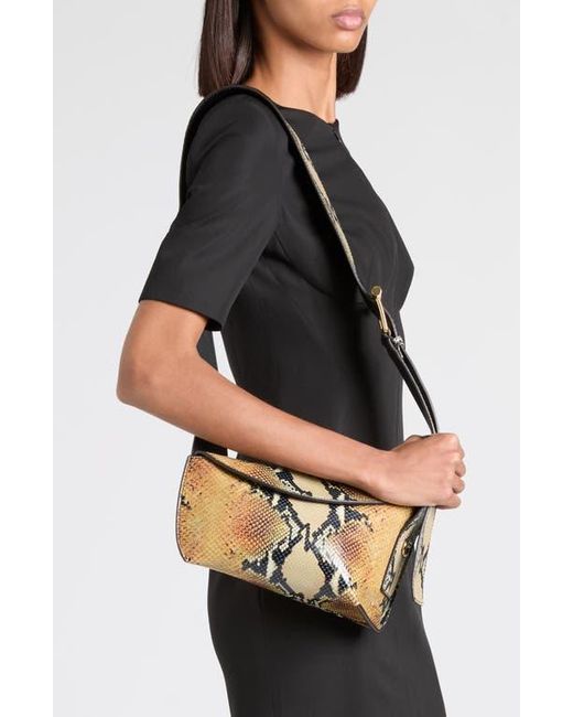 Alexander McQueen Natural T-Bar Sling Python Embossed Leather Crossbody Bag