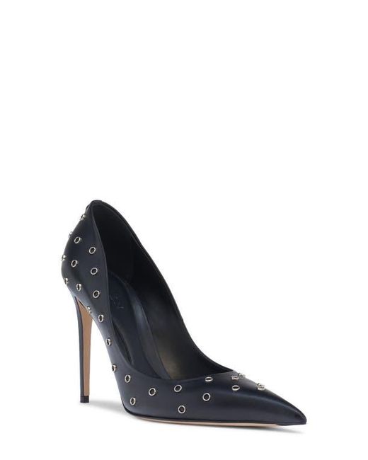 McQueen Blue Grommet Pointed Toe Pump