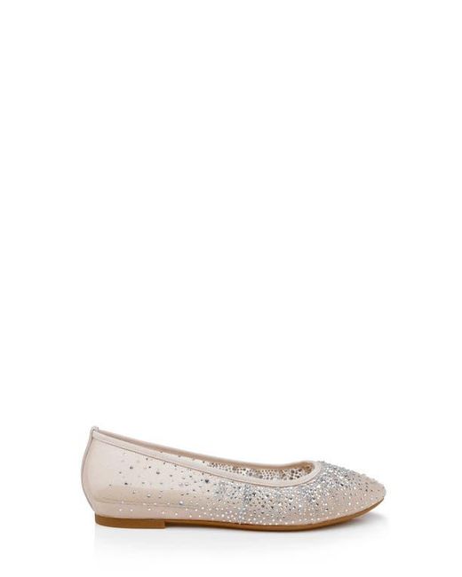 Badgley Mischka Natural Nuala Embellished Flat