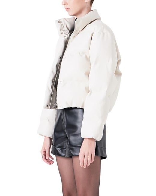 Grey Lab White Crop Puffer Jacket