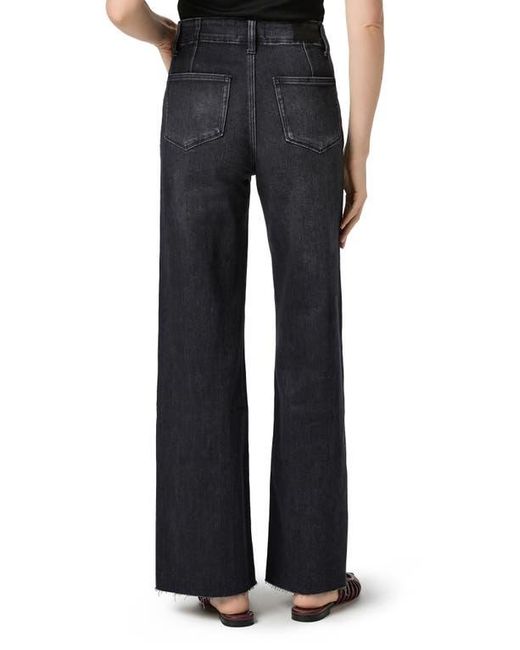 PAIGE Black Anessa Welt Pocket High Waist Wide Leg Jeans
