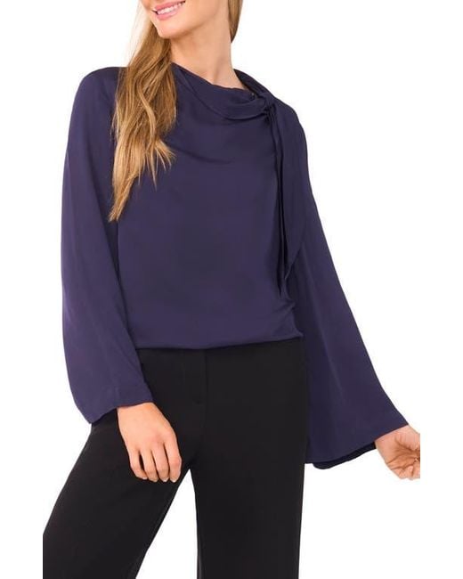 Ted Baker Blue Flowy Long Sleeve Georgette Top