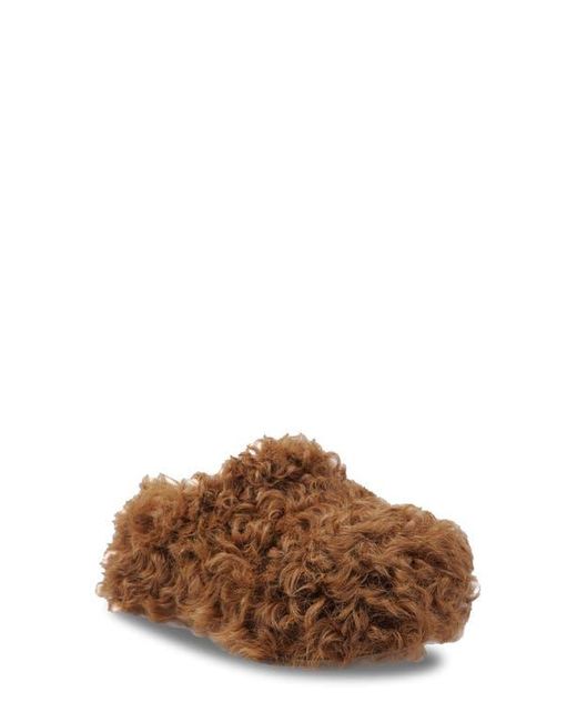 Zigi Brown Curly Faux Shearling Platform Clogs