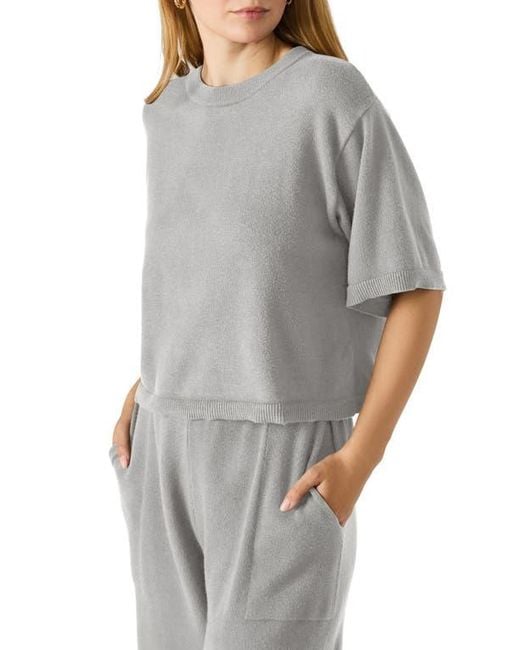 Steve Madden Gray Kori Elbow Sleeve Crewneck Sweater