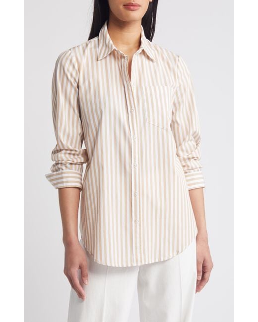 Tahari Natural Stripe Button-up Shirt