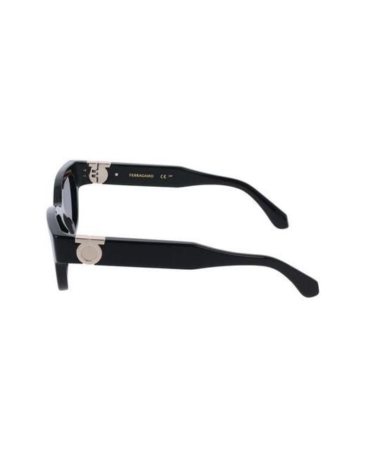 Ferragamo Blue 52Mm Modified Rectangular Sunglasses