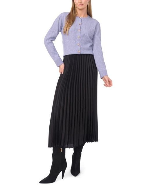 Halogen® Purple Cable Stitch Cardigan