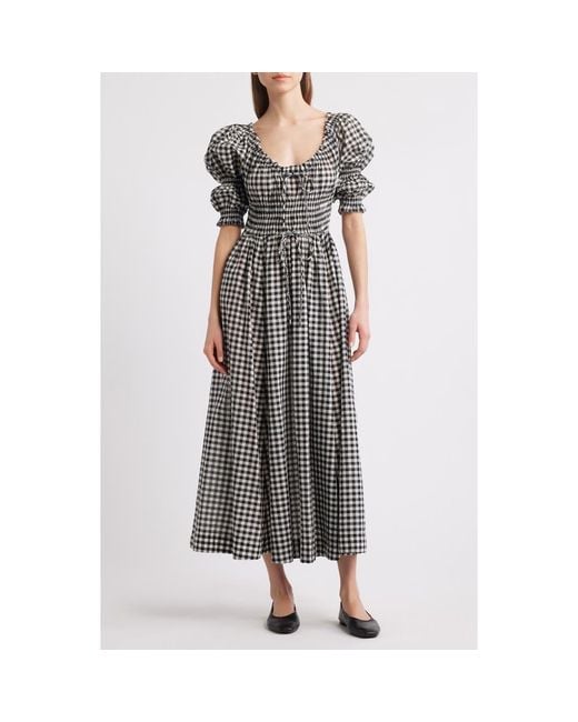 doen gingham dress Leslie - Marilyn the Coralie is a 60s Doen Sora Gingham Ruffle Midi