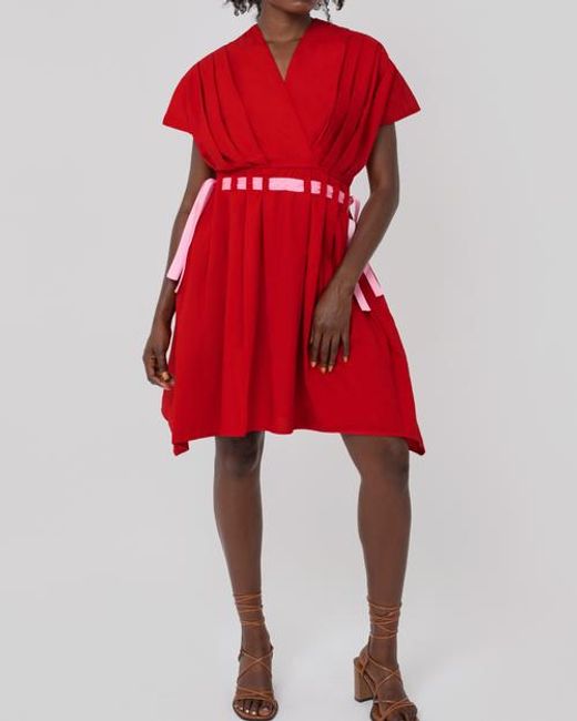 Haveli Red Amma Ribbon Dress