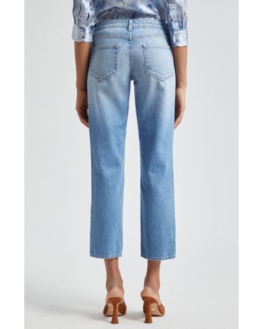 L'Agence Blue Nevia Low Rise Slouch Straight Leg Jeans