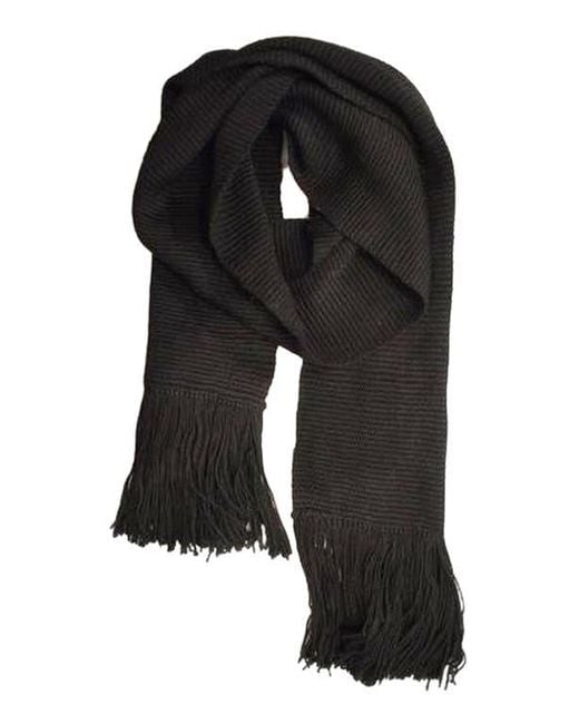 Voz Black Solid Fringe Scarf