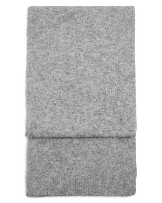 Mango Gray Knit Fringe Scarf