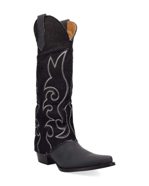 Dingo Black Knee High Western Boot