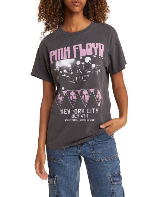 THE VINYL ICONS Black Pink Floyd Cotton Graphic T-shirt