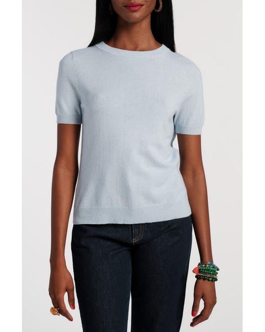 Frances Valentine Blue Jo Knit T Wool/Cotton/Cashmere Blend