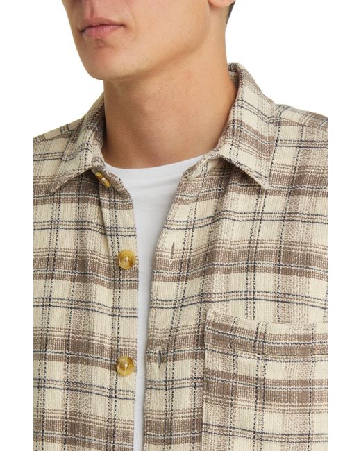 Forét Natural Buzz Plaid Button-up Shirt for men