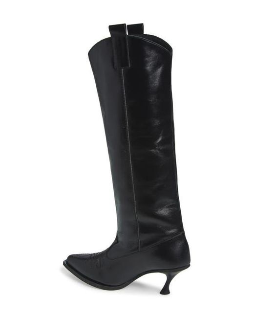 VAQUERA Black Kitten Heel Cowboy Boot