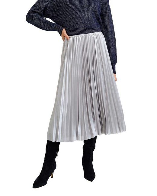 Bella Dahl Gray Pleat Midi Skirt
