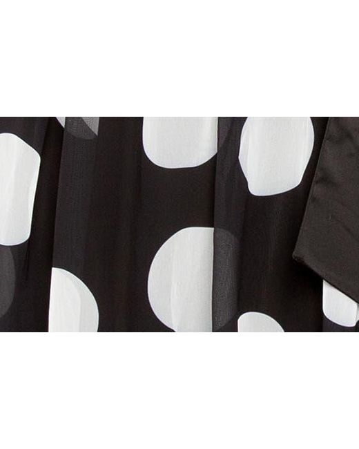 Buxom Couture Black Polka Dot Long Sleeve Chiffon Shirtdress