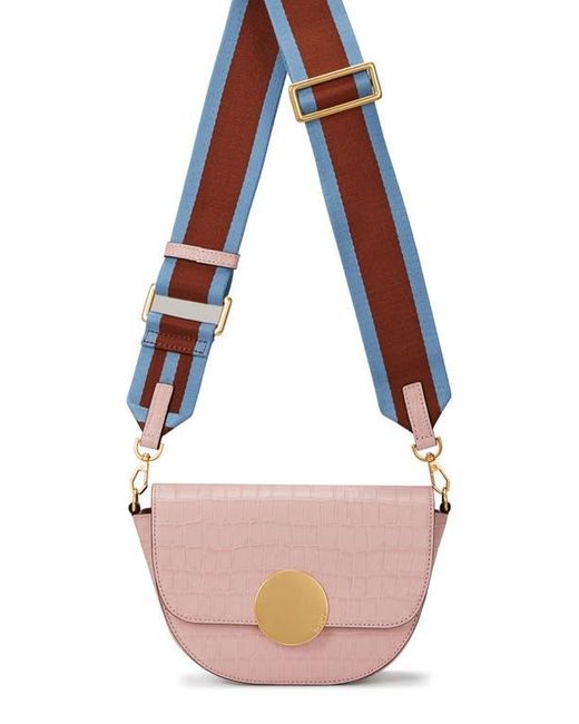 orYANY Pink Lottie Croc Embossed Crossbody Bag
