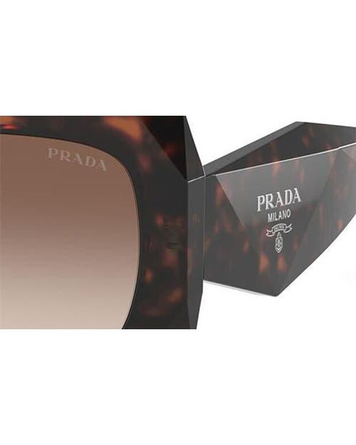 Prada Brown 55Mm Square Sunglasses