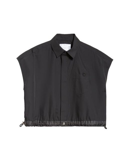 ■sacai■サカイ■Thomas Mason Paneled Mixed Media T-Shirt■ Sacai X Thomas Mason Mixed Media Top in Black | Lyst
