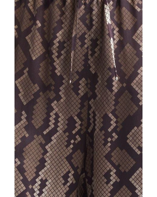 Stella McCartney Natural Snakeskin Print Satin Pajama Trousers
