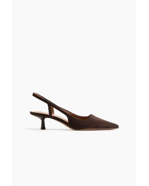 H&M Brown Kitten-Heeled Slingbacks