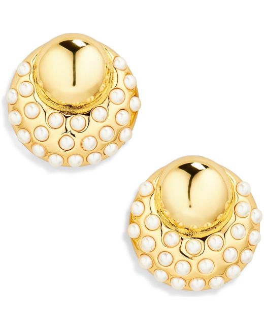 Lele Sadoughi Metallic Archer Button Stud Earrings