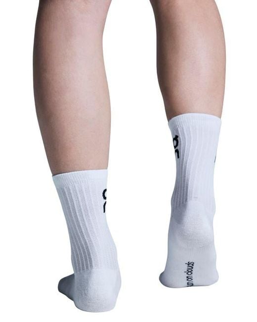 On Shoes White 3-Pack Logo Crew Socks for men