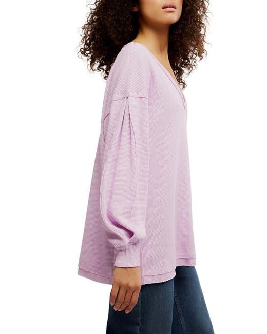 Free People Purple Coast 2 Coast Oversize Thermal Top
